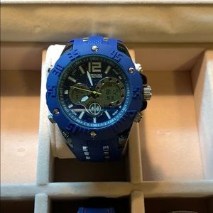 Kenneth Cole reaction navy blue rubber watch